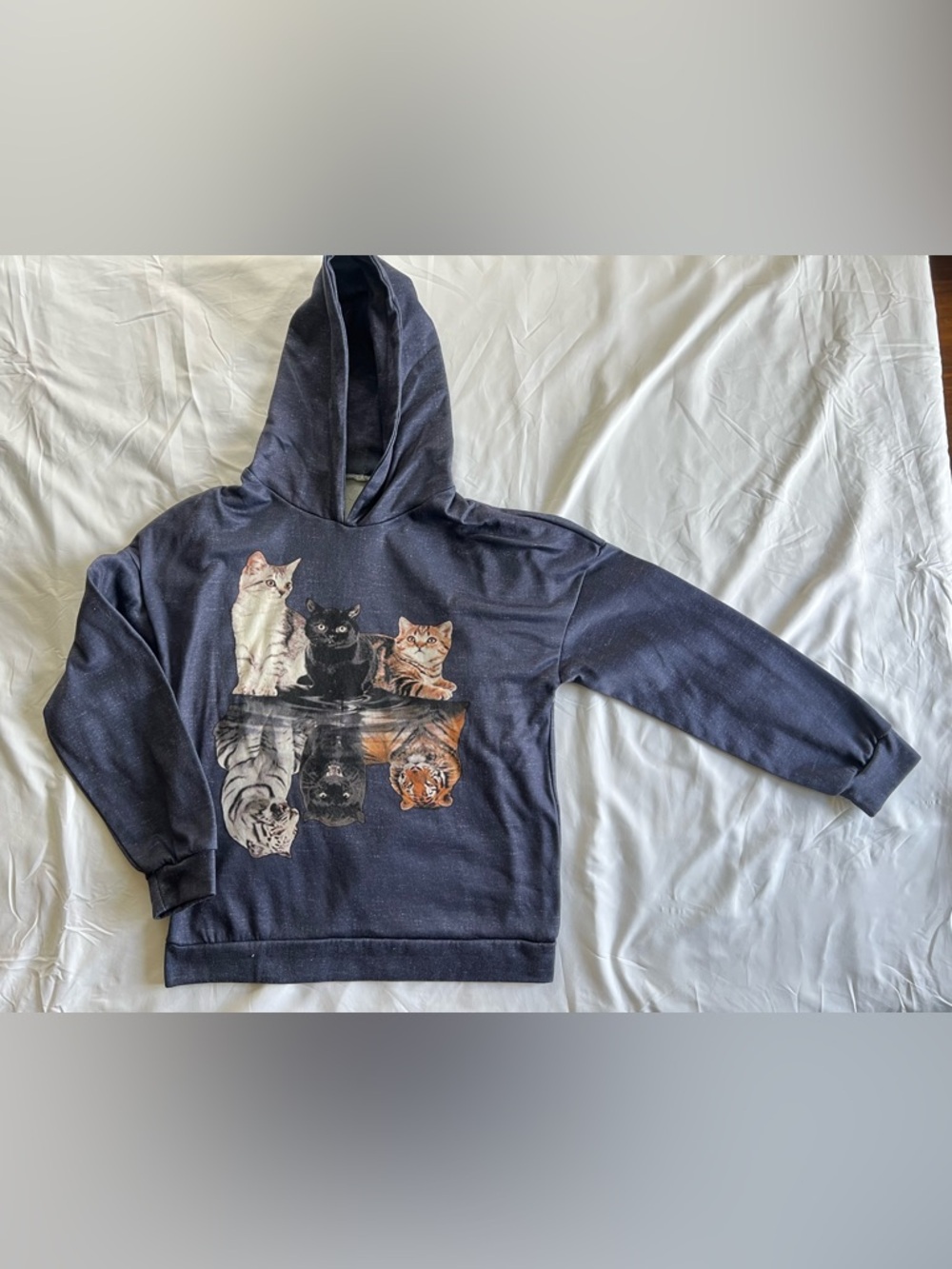 Cat Graphic Navy Hoodie